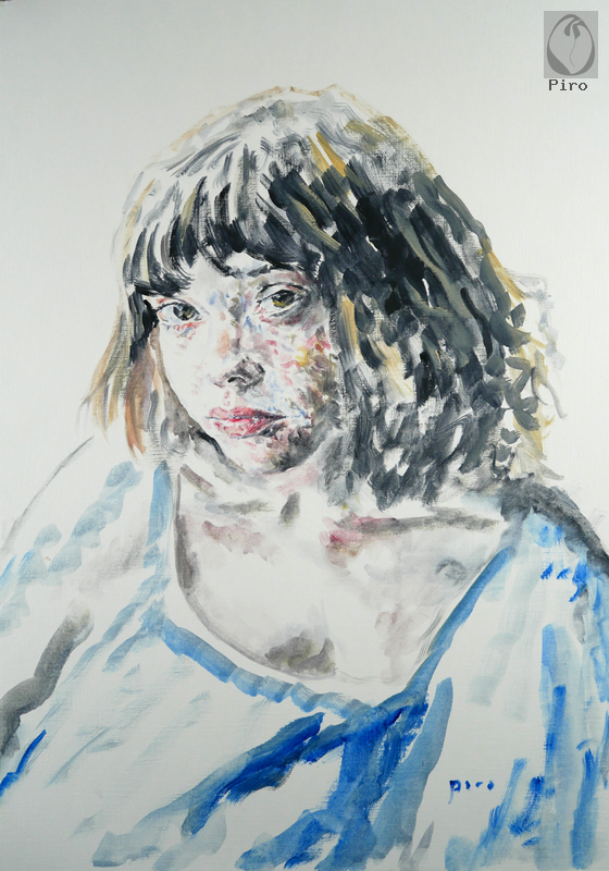 oil on paper - olio su carta di Piro